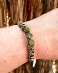 Raw Peridot Copper Cuff - August Stone | Handmade by Blackbird & Sage