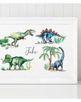 Dinosaurs Hand-Painted Personalised Name Print