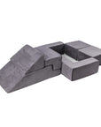 MeowBaby® Velvet Bricks Set - Multifunctional Playground for Children - Grey