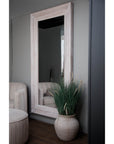 Timeless Elegant White Washed Harewood Mirror | Large Decor