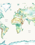 Wildlife World Map Mural Wallpaper For Children