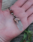 Raw Quartz Lariat in Copper & Brass - Boho | Handmade by Blackbird & Sage