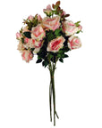 Pack of 6 x 80cm Artificial Pink Rose Stem - 18 flowers-1