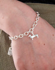 Dachshund Silver Dog Charm Bracelet