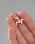 Dachshund Silver Dog Charm