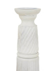 Large Hand Carved White Candle Holder