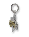 Daffodil Flower Silver & Solid Gold Charm