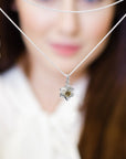 Daffodil Flower Silver & Solid Gold Charm