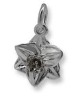 Daffodil Flower Silver Charm
