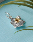 Daffodil Flower Silver & Solid Gold Charm