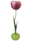 Dahlia Pink Tulip Candleholder Tole