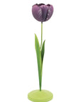 Dahlia Purple Tulip Candleholder - Tole