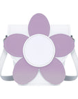 Handmade Leather Daisy Barrel Bag - White & Violet