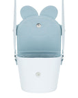 Handmade Leather Daisy Barrel Bag - White & Violet