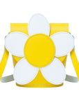 Handmade Leather Daisy Barrel Bag - Pastel Yellow