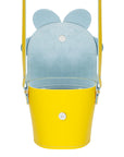 Handmade Leather Daisy Barrel Bag - Pastel Yellow