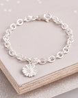 Daisy Flower Silver Charm