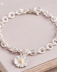 Daisy Flower Silver & Solid Gold Charm