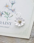 Daisy Flower Silver & Solid Gold Charm