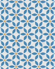 Luxury Daisy porcelain tile, premium blue and white floral pattern, durable anti-slip grade, modern stylish design for interiors and exteriors by Maria Starling Design at brixbailey.com