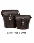 Handmade Leather Barrel Bag - Dark Brown
