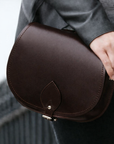 Handmade Leather Saddle Bag - Dark Brown
