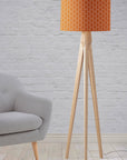Dark Orange Drum Lampshade, Geometric Design Shade for Table, Floor or Ceiling Pendant Light