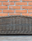Cozy Dark Wicker Pet Bed with Cushion