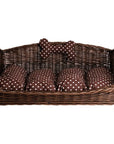 Wicker Pet Bed with Cushion and Bone Toy