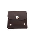 Handmade Leather Simple Coin Purse - Dark Brown