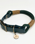 Kitsuné Dark Green Paracord & Biothane Dog Collar