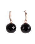 Onyx Earrings in Rose Gold and Silver