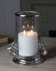 Silver Stag Hurricane Lantern | Elegant Outdoor Lighting