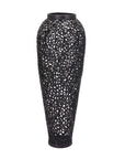 Elegant Black Cast Lattice Floor Vase | Large Statement Piece