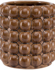 Large Caramel Bubble Planter in Glazed Ceramic
