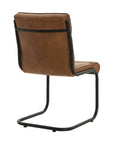 Luxury Leather Dining Chair with Industrial Detailing