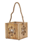 Natural Wood Snowflake Tealight Holder