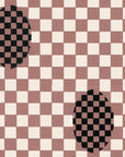 Deco Checkers - in Toasted Coco - Wallpaper - Micaela Sharp Collaboration