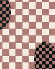Deco Checkers - in Toasted Coco - Wallpaper - Micaela Sharp Collaboration