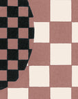 Deco Checkers - in Toasted Coco - Wallpaper - Micaela Sharp Collaboration