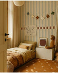 Nostalgic Stripes Blue and Beige Wallpaper