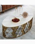 Gold Nesting Coffee Table, Marble
