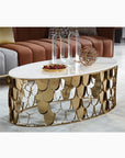 Gold Nesting Coffee Table, Marble