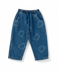 Denim Bear Print Jacket and Jogger Set