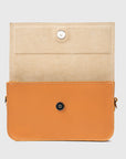 Leather Shoulder Bag - Curie (Light Orange)-1