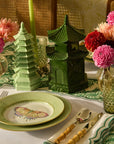 Green Apple Lace Plate Butterfly Side/Pudding Plates - Set of 4
