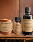 Luxury destress gift set with mini copper candle, premium massage oil, aromatic smelling salts, vegan and eco-friendly by Ralph's Orchard at brixbailey.com