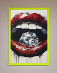 Diamond Lips Framed Poster