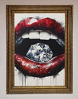 Diamond Lips Framed Poster