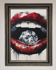 Diamond Lips Framed Poster